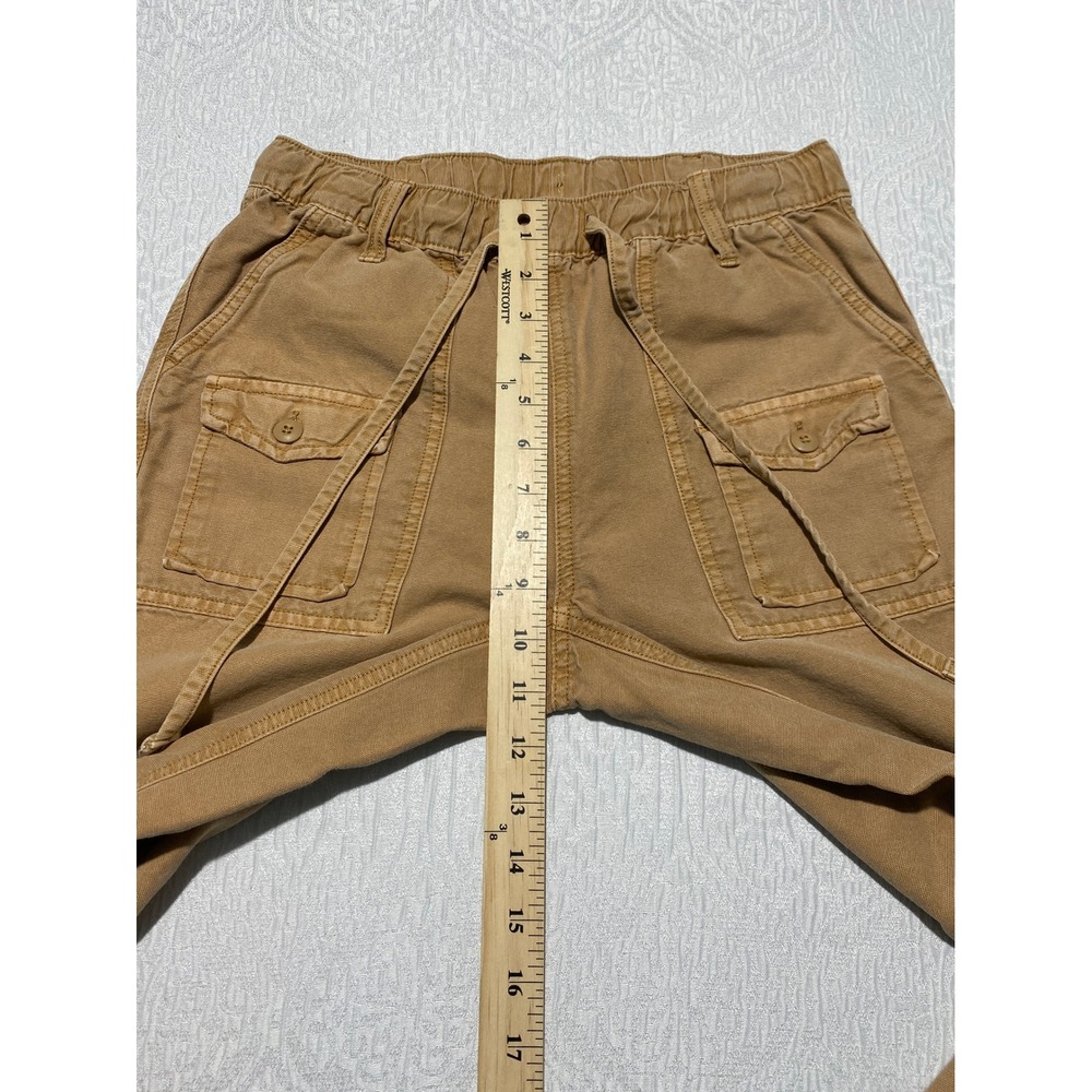 Aerie Cargo Jogger Pants Tan Women's‎ XS TP Cotton Lyocell Drawstring Elastic - Picture 9 of 11